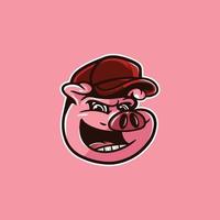 personaggi del logo di maiale. illustrazione vettoriale