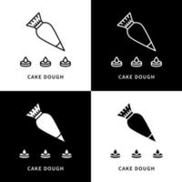 icona di pasta per torta. cuocere e cucinare il logo. simbolo di vettore di pasticceria e panetteria
