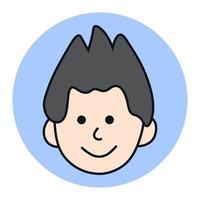 fumetto icona avatar. illustrazione vettoriale della mascotte del profilo maschile. faccia logo utente aziendale