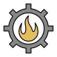 fumetto dell'icona di controllo del fuoco. vettore di simbolo di fiamma e bruciatura