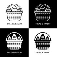pane e icona del prodotto commerciale. logo di cibo e torta. simbolo di vettore di pasticceria e panetteria