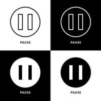 simbolo dell'icona di arresto e pausa. illustrazione vettoriale del logo del pulsante multimediale