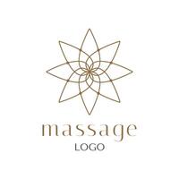 fiore di loto oro logo design vettoriale di lusso. logo massaggi e spa