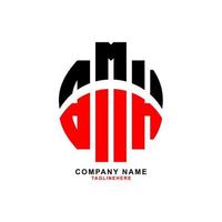 design creativo del logo della lettera bmh con sfondo bianco vettore
