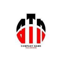 design creativo del logo della lettera btm con sfondo bianco vettore