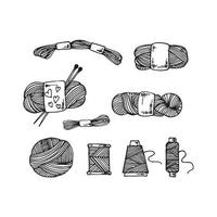 icona di doodle di ferri da maglia fatti a mano. illustrazione vettoriale vintage per striscioni e carte