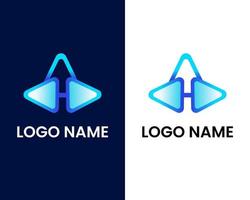 lettera h con modello di progettazione del logo moderno di gioco vettore