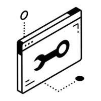 icona di riparazione web nel design isometrico vettore
