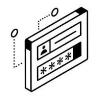 un download di un'icona isometrica di web hosting vettore