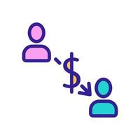 illustrazione del profilo di vettore dell'icona di trasferimento di denaro delle persone
