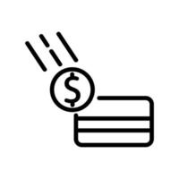 illustrazione del profilo di vettore dell'icona di trasferimento di denaro della carta