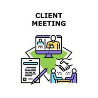 illustrazione a colori del concetto di vettore di riunione del cliente