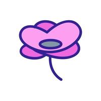 l'illustrazione del profilo di vettore dell'icona del fiore della pianta del papavero