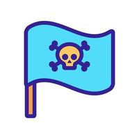 bandiera pirata roger icona vettore. illustrazione del simbolo del contorno isolato vettore