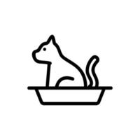 vettore icona lettiera per animali domestici. illustrazione del simbolo del contorno isolato