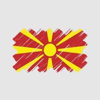 pennellate della bandiera della macedonia del nord. bandiera nazionale vettore