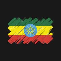 pennellate di bandiera dell'etiopia. bandiera nazionale vettore