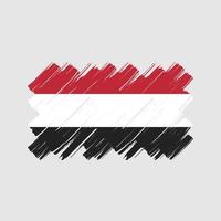 pennellate bandiera yemen. bandiera nazionale vettore