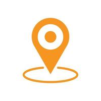 eps10 icona della mappa della posizione vettoriale arancione isolata su sfondo bianco. individuare il simbolo in uno stile moderno e alla moda semplice e piatto per il design del tuo sito Web, il logo, il pittogramma e l'applicazione mobile