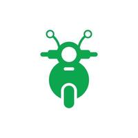 eps10 icona della vista frontale della motocicletta verde vettoriale isolata su sfondo bianco. simbolo dello scooter in uno stile moderno e alla moda piatto semplice per il design del tuo sito Web, logo, pittogramma e applicazione mobile