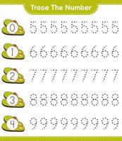 rintracciare il numero. numero di tracciamento con pantofole. gioco educativo per bambini, foglio di lavoro stampabile, illustrazione vettoriale