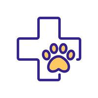 vettore icona clinica per animali domestici. illustrazione del simbolo del contorno isolato