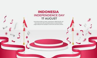 giorno dell'indipendenza dell'Indonesia. dirgahayu repubblica indonesiana. illustrazione, banner, poster, design di sfondo vettore