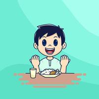 illustrazione del fumetto del ragazzo di iftar vettore