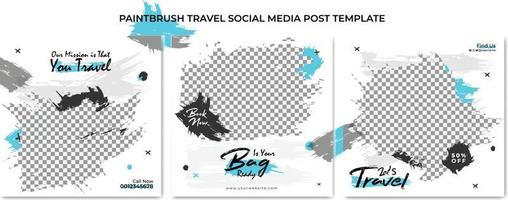 modello di social media di viaggio grunge vettore