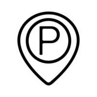 la posizione dell'icona del parcheggio è un vettore. illustrazione del simbolo del contorno isolato vettore