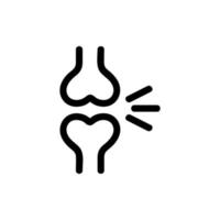 vettore icona dolore osseo. illustrazione del simbolo del contorno isolato