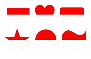 bandiera dell'indonesia, bandiera dell'indonesia in sei forme vettoriali