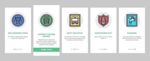 segni di servizio pubblico icone di onboarding impostare il vettore