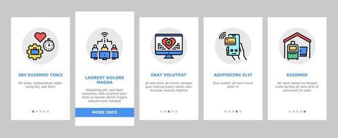 set di icone per l'onboarding del lavoratore nomade digitale vettore