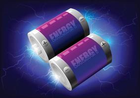 illustrazione di due batterie.it per il concetto di energia vettore