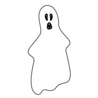 clipart di halloween spettrale del fantasma di doodle sorpreso vettore