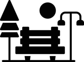 icona del glifo con panchina vettore