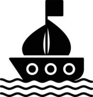 icona del glifo della barca vettore