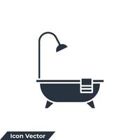 illustrazione vettoriale del logo dell'icona del bagno. modello di simbolo di mobili da bagno per la raccolta di grafica e web design