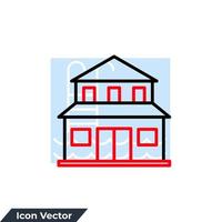 illustrazione vettoriale del logo dell'icona della proprietà immobiliare. modello di simbolo della villa per la raccolta di grafica e web design