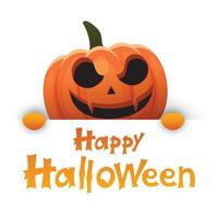 sfondo verticale di halloween con zucca, casa stregata e luna piena. modello di volantino o invito per la festa di halloween. illustrazione vettoriale