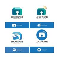 e-wallet logo design icona vettore