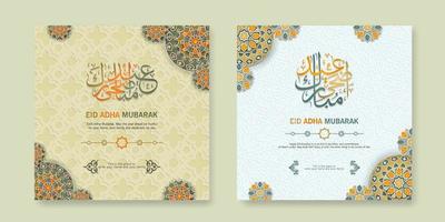 impostare il design di saluto eid adha mubarak vettore