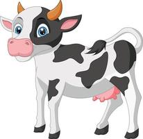 cartone animato carino mucca bambino su sfondo bianco