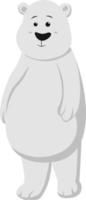 simpatico cartone animato orso polare isolato su sfondo bianco vettore