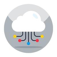 icona del design modificabile del cloud networking vettore