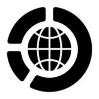 icona di download premium del grafico globale vettore