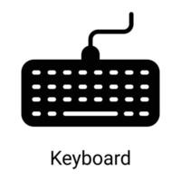 icona della linea della tastiera isolata su sfondo bianco vettore