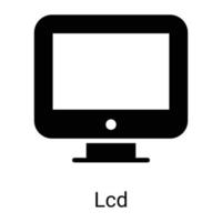 lcd, icona della linea dello schermo isolata su sfondo bianco vettore