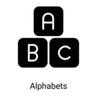 blocchi alfabeto, icona della linea abc isolata su sfondo bianco vettore